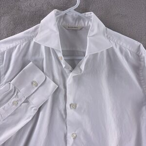 SuitSupply‎ Button Down Shirt Mens Size Large White Cotton Dress Long Sleeve